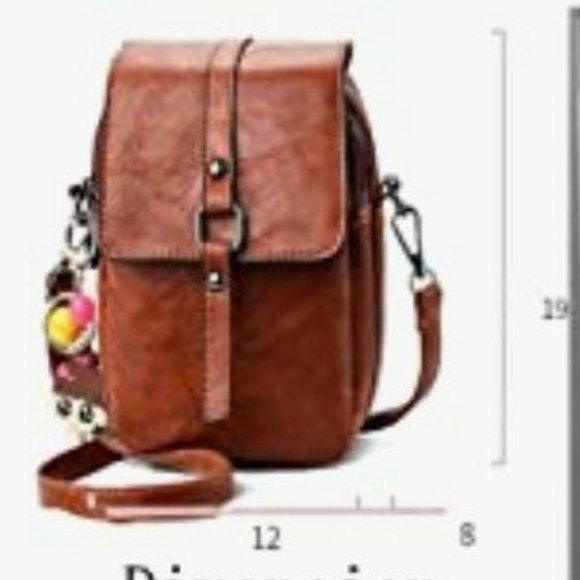 TAN leather Crossbody Perfect size  Unisex - Picture 2 of 5